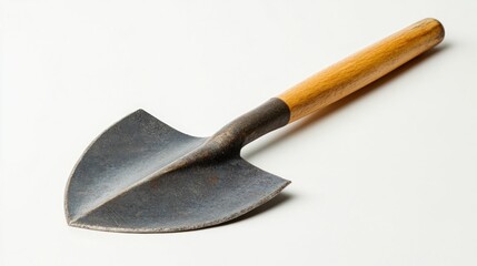 Small garden trowel on white background