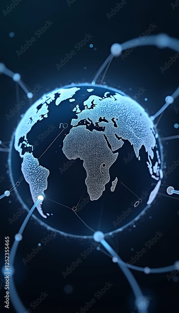 Poster world earth transformation communication global networking digital pattern earth earth global networ