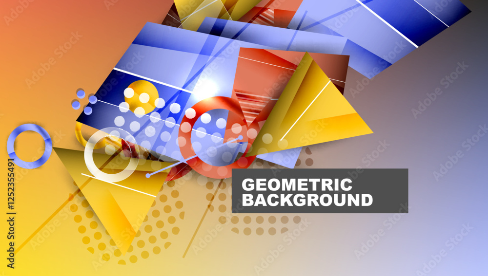 Poster creative triangles and circles composition