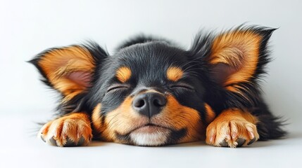 Miniature pinscher on white background