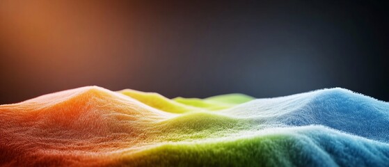 Rainbow Hills Softly Lit Abstract Landscape. AI Generated