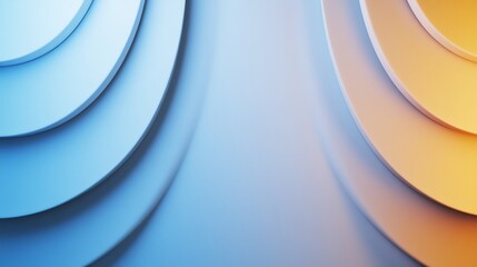 Abstract Blue Orange Gradient Curves Soft Light. AI Generated