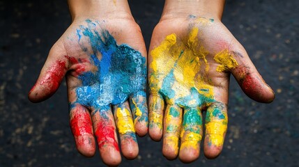 Colorful Hands: A Vivid Display of Creativity and Artistic Expression