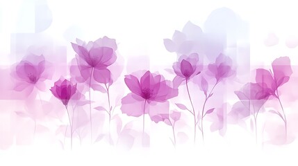 Naklejka premium Delicate Purple Flowers Abstract Floral Design