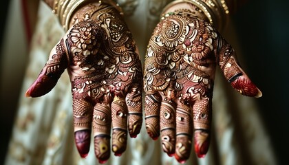 Elegant Hands Adorned with Intricate Henna Designs