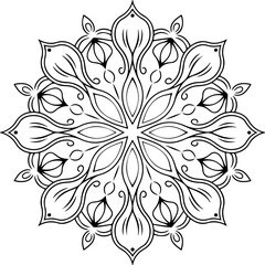 Elegant Mandala Art, Mandala
Intricate Symmetrical Pattern, Symmetry
Black and White Mandala, Monochrome
Ornamental Circular Design, Ornament
Detailed Line Art Mandala, Line Art
Floral-Inspired Mandal