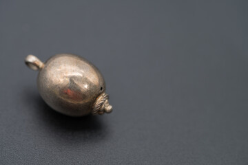 old oval silver egg shaped jewel