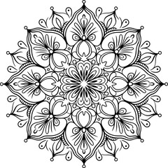 Elegant Mandala Art, Mandala
Intricate Symmetrical Pattern, Symmetry
Black and White Mandala, Monochrome
Ornamental Circular Design, Ornament
Detailed Line Art Mandala, Line Art
Floral-Inspired Mandal