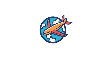 Airplane Flying Over Earth - Global Travel Illustration