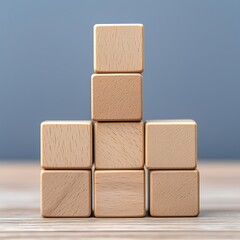 Obraz premium Teamwork success through stacking blocks business growth strategy in a collaborative environment