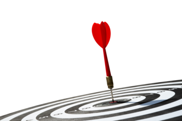 red dart on target board isolated