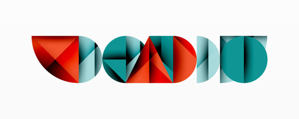 Abstract geometric pattern with intersecting circles and triangles in gradients. The high-contrast composition creates depth and a dynamic, modern aesthetic