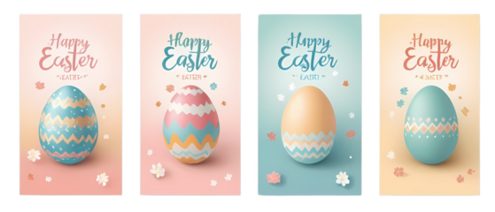Colorful Easter egg decorations with cheerful designs for festive celebration