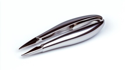 Elegant Stainless Steel Nail Clippers on White Background. Generative AI