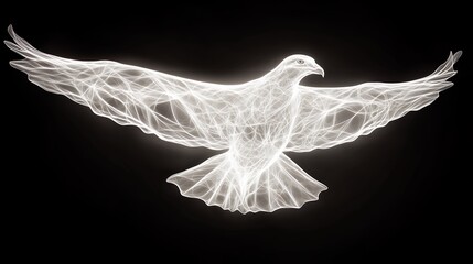 Luminous Bird in Flight A Geometric Minimalist Design