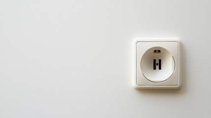 White electrical outlet on wall; simple background