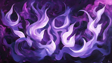Obraz premium Ethereal Swirls of Colorful Smoke in Shades of Purple and Pink