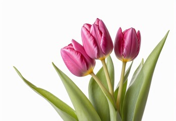 Tulips isolated on white background. spring flowers