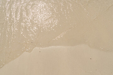 Summer waves crash on the sandy beach