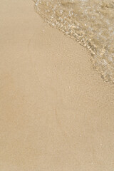 Summer waves crash on the sandy beach