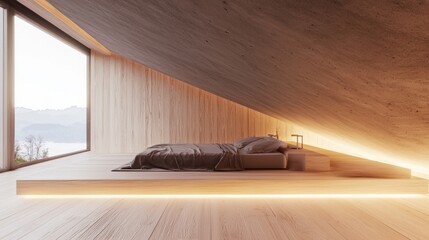 Modern Architectural Statement in Minimalistic Bedroom Design