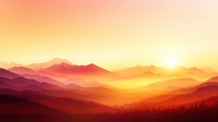 Obraz premium Serene sunset over mountains with soft ombre gradient colors