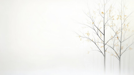 Fototapeta premium Minimalistic tree illustration with delicate branches and soft colors