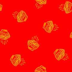 doodle Noodle pattern background. Japanese food line art pattern background. noodles theme pattern background.