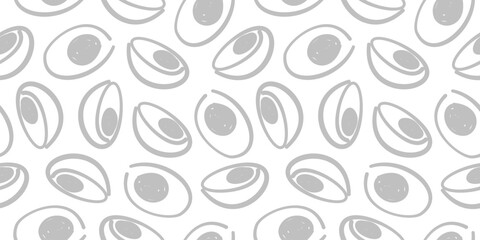 Seamless Boiled Egg Doodle Pattern background. Boiled Egg Pattern background. Egg pattern Pattern background.