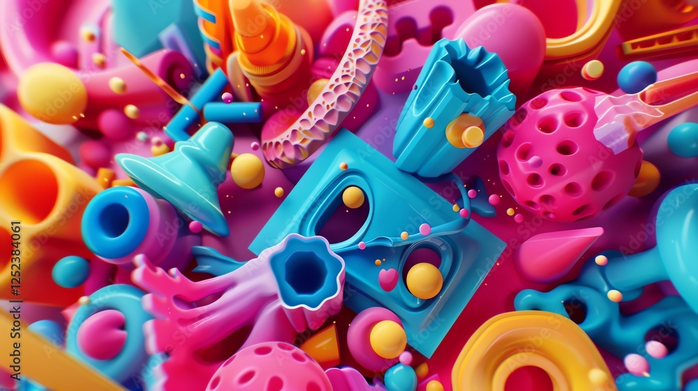 Poster a colorful 3d abstract background with geometric shapes.
