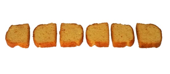 pound cake isolated on white background