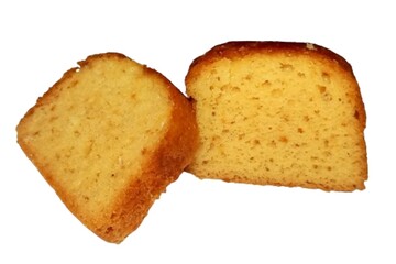 pound cake isolated on white background