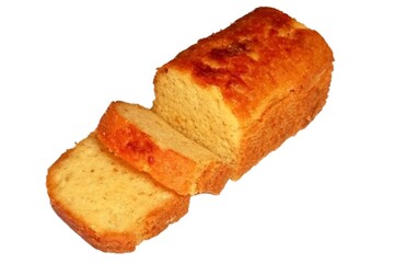 pound cake isolated on white background