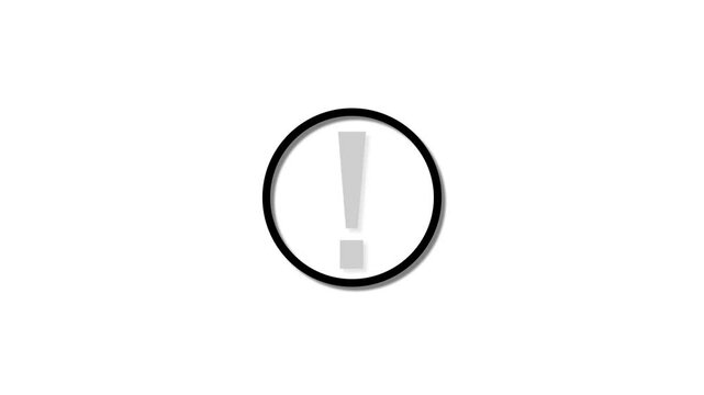 Attention icon animation. Warning sign