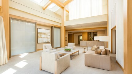 Modern Loft Suite with Elegant Lounge Area in a Bright City Setting