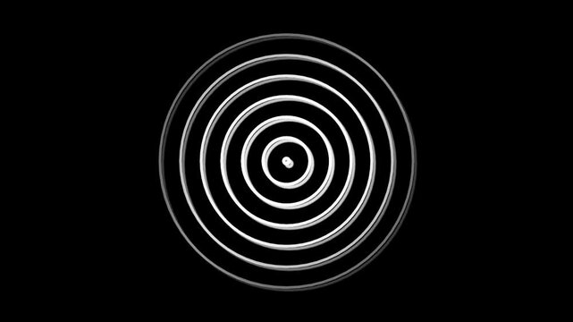 radio waves diffusion. Digital radio waves white circle animation.