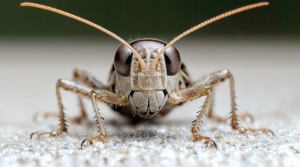 Fototapeta premium Close-up of Grasshopper, Facing Forward, Outdoor. Possible use Educational, Nature