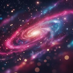 Fototapeta premium Colorful Swirling Nebula in Deep Space. Dramatic Interstellar Nebula with Bright Glowing Lights