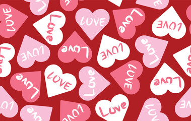 Valentine pattern seamless fabric Valentine day. LOVE text in pastel color art heart. Designed for background ,wallpaper ,valentine pattern ,wrapping paper ,couple ,fabric ,anniversary ,sweetheart