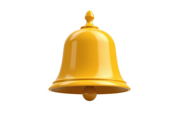 Golden Bell Suspended in MidAir Against a Transparent Background: Vivid Contrast in Color Harmony. A golden bell on a transparent background.