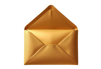Luxurious Gold Envelope Highlighted on Transparent Background. A gold envelope on a transparent background.