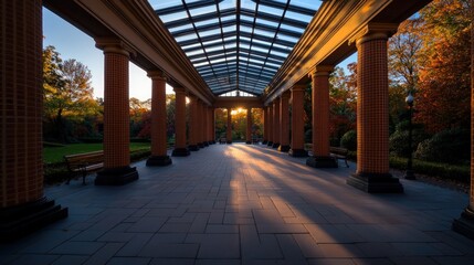 Autumn Sunset Garden Colonnade