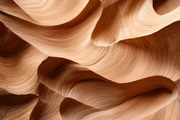 Smooth sandstone rock formations in Antelope Canyon create organic flowing shapes