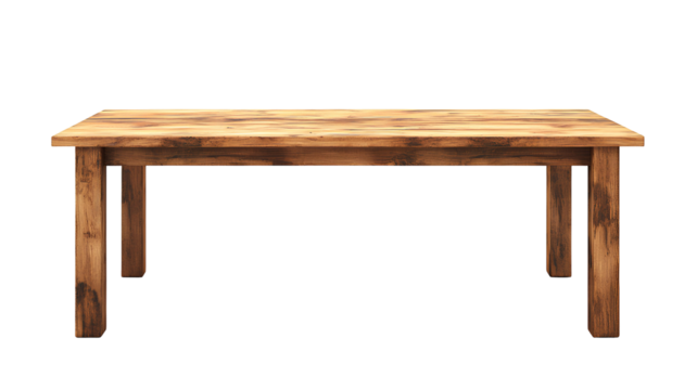 wooden table isolated on transparent background