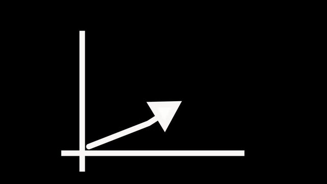 White graph icon with arrow vector