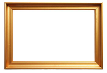 Golden Frame Highlighted Against Transparent Background: Intricate Details and Craftsmanship Shone Through. A gold frame on a transparent background.