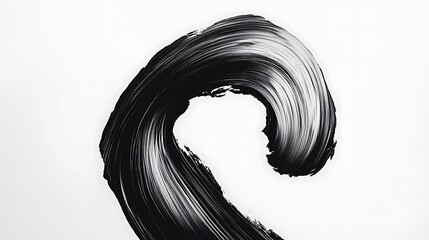Abstract Black Paint Stroke Swirl Design