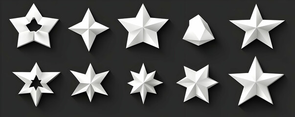 White star shapes, design element