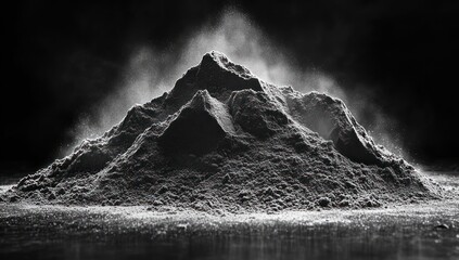Gray Powder and Liquid Cement Texture in High Contrast Black and White
