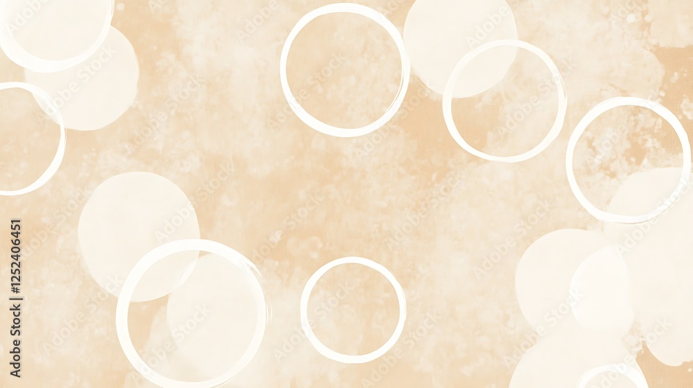 Poster abstract beige background with overlapping circles